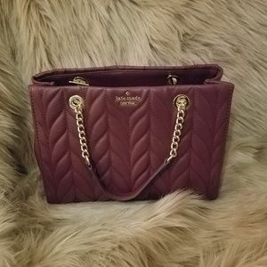 Kate Spade Purse NWT - meena quilted deep plum